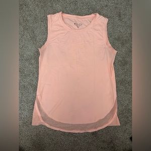 Athleta Cadence orange tank with mesh trim